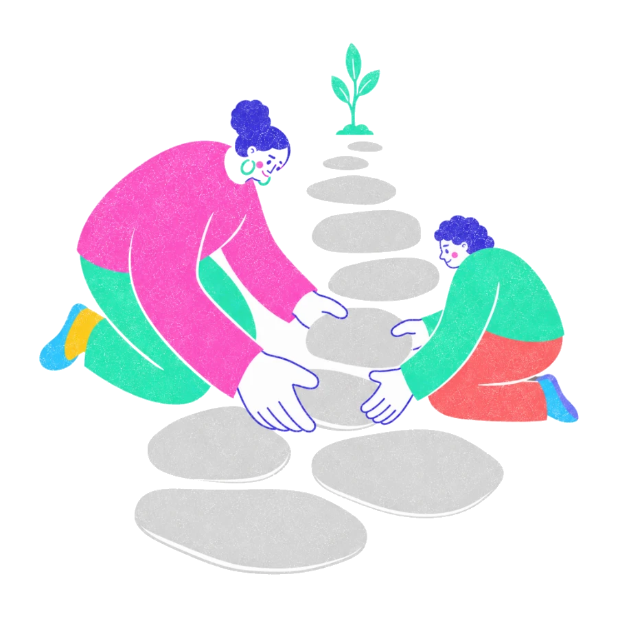 Fenweh: a client and therapist sorting cards into a shared plan, illustrating collaborative goal setting